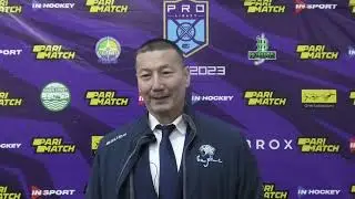 Галым Мамбеталиев и Кирилл Казаков после второго матча "Бейбарыс" - "Номад" (15.12.2022)