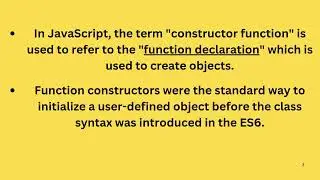 Constructor Functions
