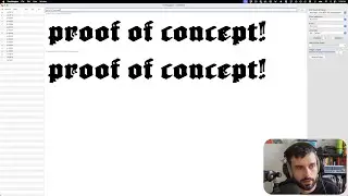 Font design stream: exploring Kyrios Text Black with a script, then manual edits