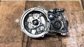 Disassembling the engine of the motorcycle 