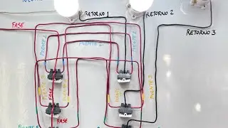 Como conectar 3 interruptores de 3 vías en la misma caja con el método de puentes