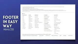 Footer In Easy Way, With HTML,CSS.