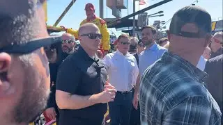 ‘No.’ JD Vance won’t address Hurricane Helene questions at Charlotte Motor Speedway