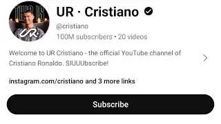 Cristiano Ronaldo World Record On YouTube | UR Cristiano | Ek Din Me 20 Million Subs. @cristiano
