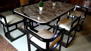 Furniture meja makan dari besi hollow