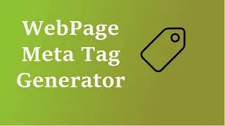 Meta Tag Generator for easy SEO optimization