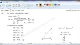 find values of trigonometric ratios tanA and cosA