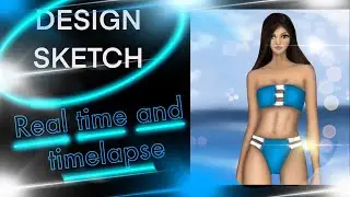 Design sketch Procreate. Real time and Timelapse #bikini #procreate #sketch