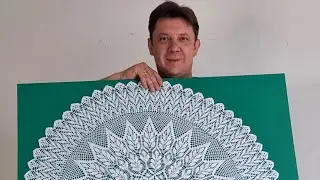 Скатерть крючком. Четвёртая часть.  #скатерть  #крючок  #пряжа