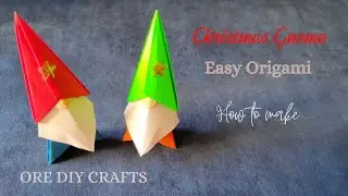Easy Origami Christmas 3D Gnome Tutorial - DIY