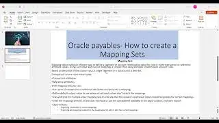 Oracle payables- Subledger -How to create a Mapping Sets