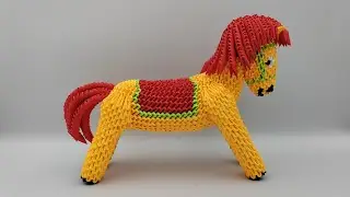 Fire horse symbol of 2026. Modular origami.
