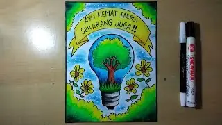 Cara menggambar poster tentang hemat energi