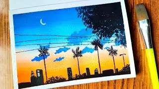 Easy Poster Color Painting Scenery tutorial | #painting #learning | Artistcastle_by_sri