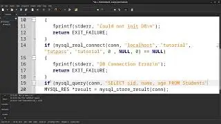 C Database MySQL Select Statement