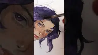 Artist Kelogsloops painting anime! #drawing #draw #painting #watercolor #kickstarter #art #shorts