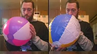 (ASMR) Blowing up 2 Beach Balls Intex and Bestway