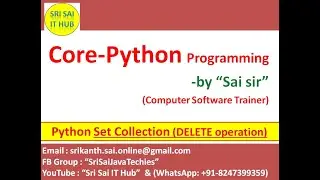 Python Set Collection with DELETE Operations || Python discard() function || Python remove() || 