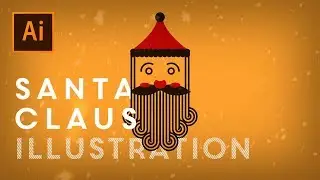 How to create Santa Claus in Illustrator for a Christmas Card - Speed Drawing