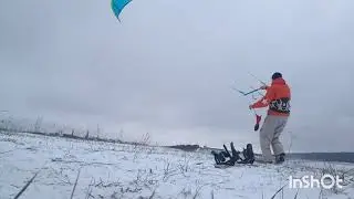 ...сноукайтинг в огороде, старт сезона...