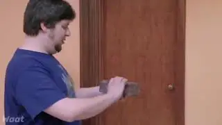 JonTron misses himself with a brick but consequentially hits himself with a brick