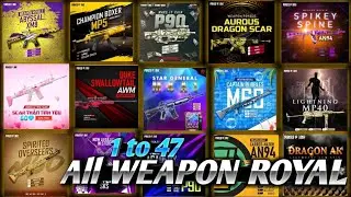 All Weapon Royal Season 1 to 47 in FreeFire || 1 to 47 All legendary Weapons in FreeFire