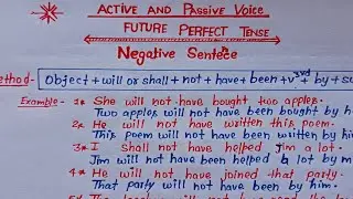 active and passive voice future perfect negative sentences 
