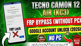 Tecno Camon 12 Air Frp Bypass l Tecno Kc3 Frp Bypass l Tecno Kc3 Google Account Unlockl (without pc)
