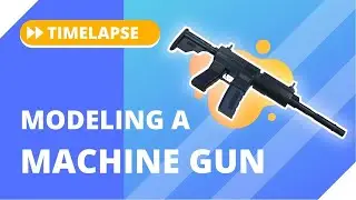 Detailed Machine Gun - 3D Modeling Timelapse