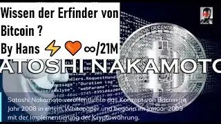 Wissen der Erfinder von Bitcoin ? By Hans ⚡️🧡∞/21M