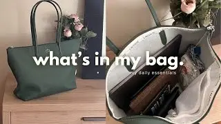what's in my bag 2023 Lacoste tote bag 👜 | unboxing, daily essentials