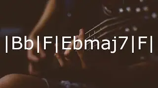 Bb major guitar backing track  | Bb-F-Ebmaj7-F simple jam track | 88 BPM