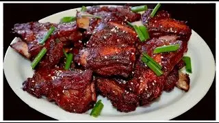 Costillas de res  rojas al horno -  Comida China