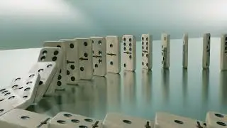 Procedural Domino model- chain reaction simulation Blender experiment Cycles