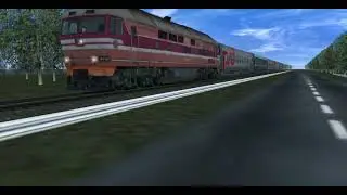 °Живой звук° Тепловоз ТЭП70  с пассажирским поездом. Trainz Android