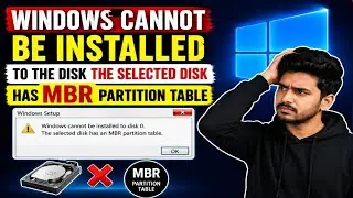 Window cannot be installed to the disk the selected disk has mbr partition table window installed 
