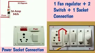 1 fan regulator, 2 switch, 1 socket, SS Combined Wiring Connection | Electrical wiring diagram