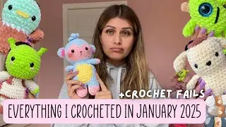 Everything I crocheted in January 2025 + crochet fails ! 🧶