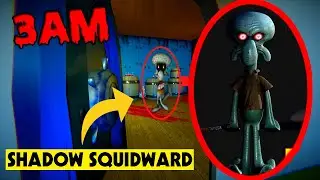 HIDING FROM CURSED SQUIDWARD.EXE 3AM IN THE BASEMENT OF THE KRUSTY KRAB | SQUIDWARD CAME TO MY HOUSE