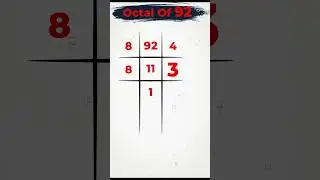 Octal of 92 / Decimal to Octal conversion / 92 ki Octal  