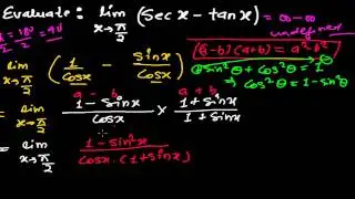 Finding Limits of Trigonometric Functions  in Infinity - Infinity Form & When X tends to 90 Degree