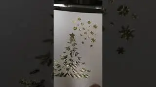 Открытка с тиснением золотом