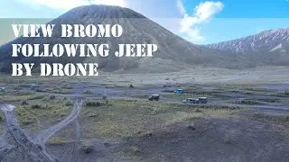 View Bromo take by drone & following jeep..