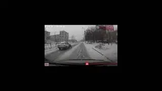 Error on ice! CAR CRASH! Dash cam! #shorts