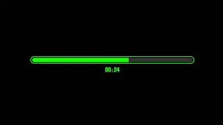 1-Minute Green Round Progress Bar Countdown Black Screen, 100% Copyright Free