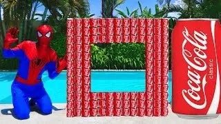 AMAZING COCA COLA CHALLENGE! Frozen Elsa Spiderman Movie Kids Toys Hulk Joker Coke Color FUN