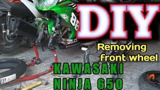 DIY removing the front wheel of Kawasaki Ninja 650