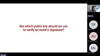 Public key distribution for signed Eiffel events