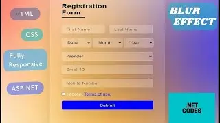 User Registration Form | How to create User Registration Form using ASP.NET c# |