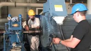 Machine train alignment with Easy-Laser® E710 Shaft alignment tool.